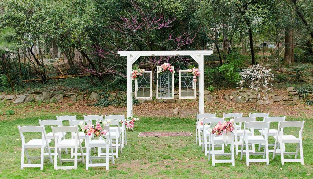 small outdoor wedding setup