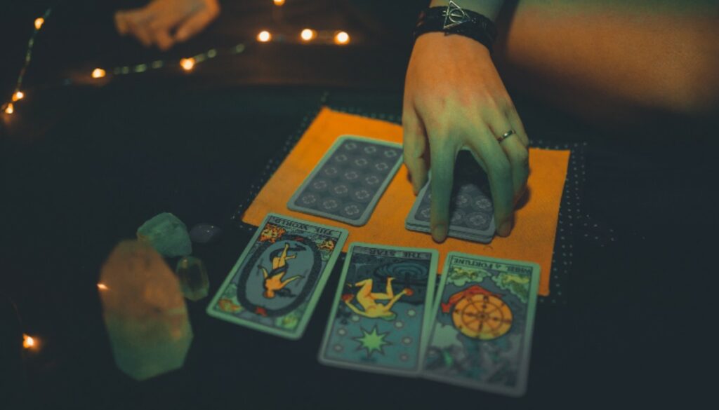 tarot cards laid out