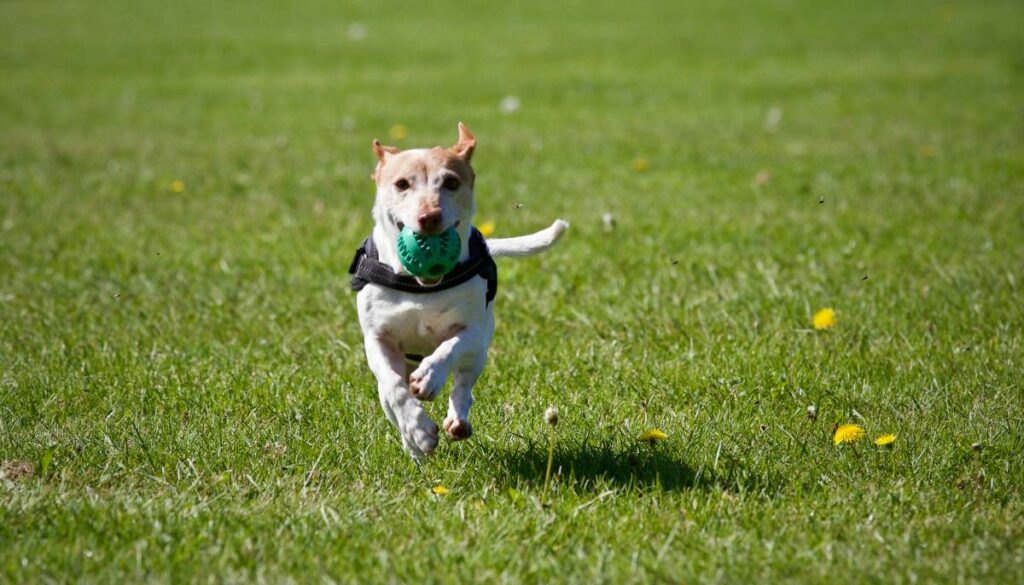 A dog at a dog park