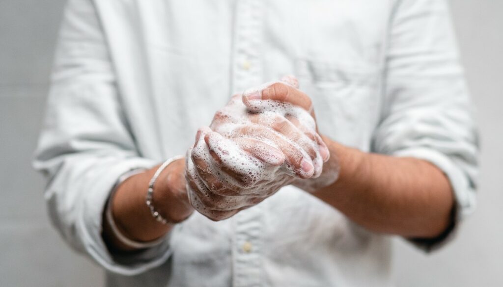 someone washing their hands