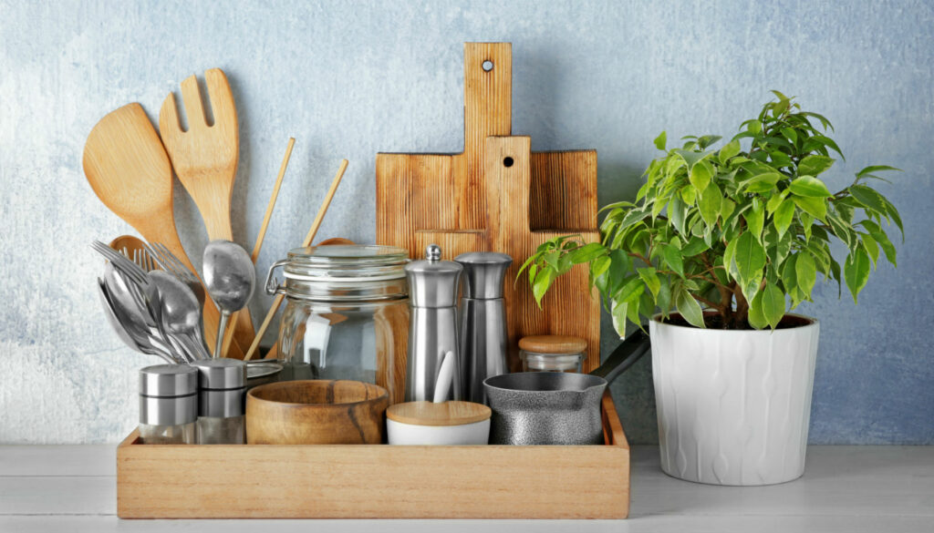 cooking items organized on counter