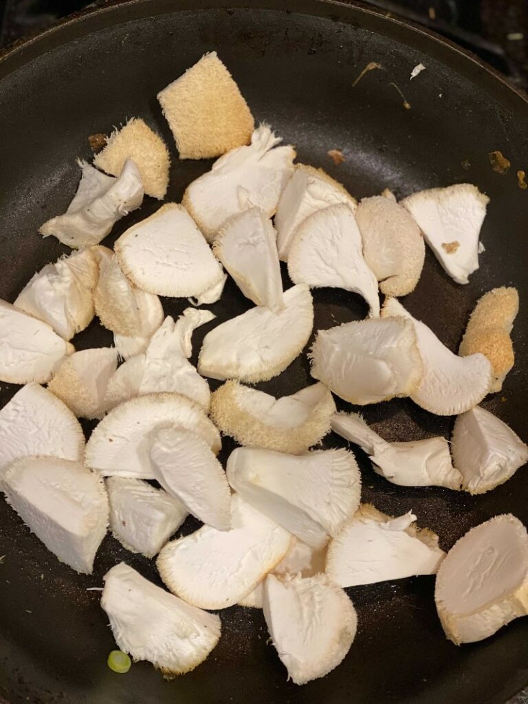 first shot cooking a mushroom