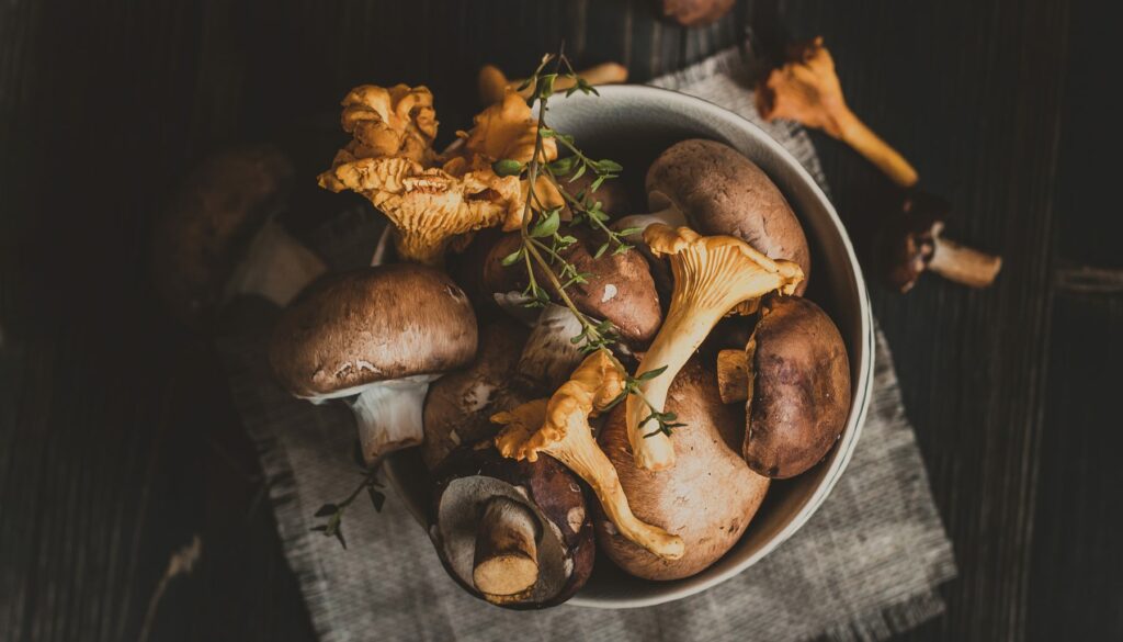 mushrooms in a bowl