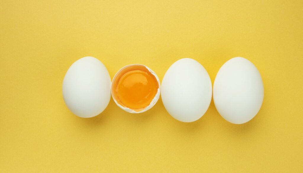 eggs on yellow background