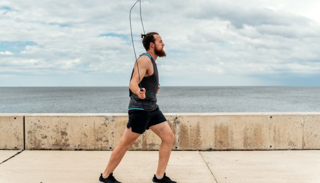 man jumping rope