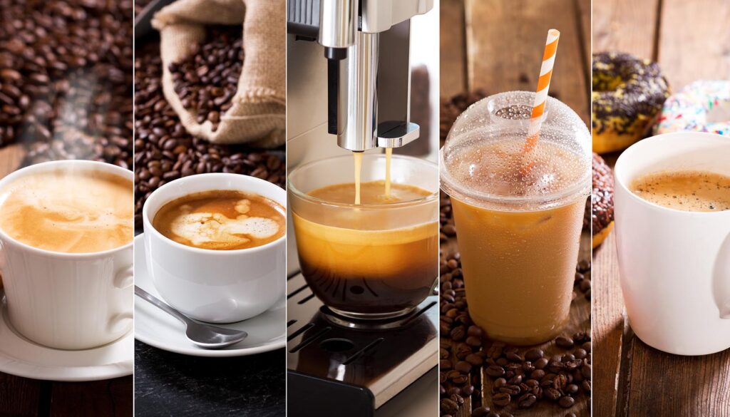 Collage of different types of coffee