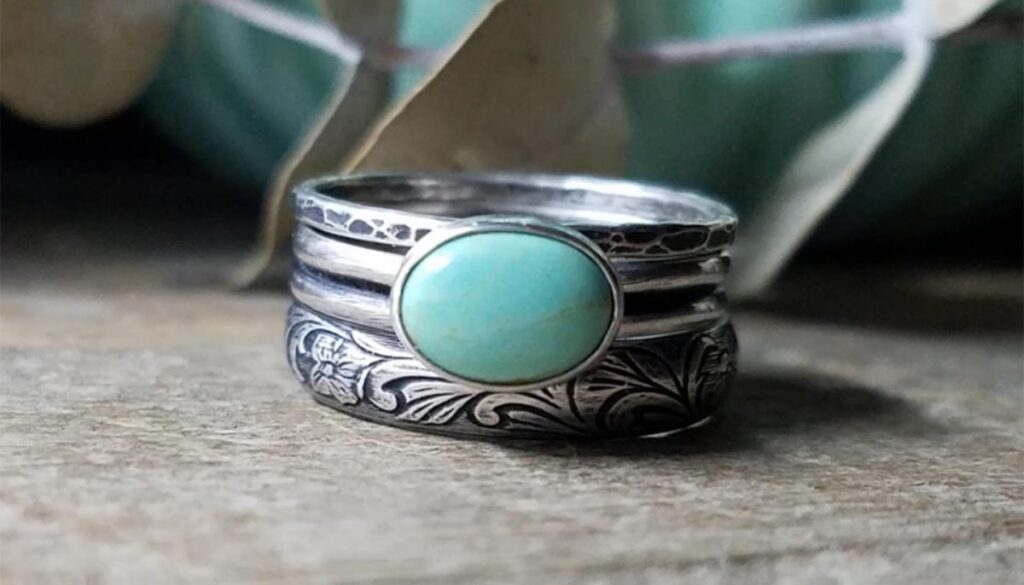 RusTiqueAge turquoise stacking ring set