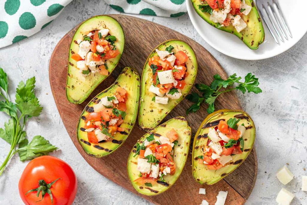 grilled avocacdo halves