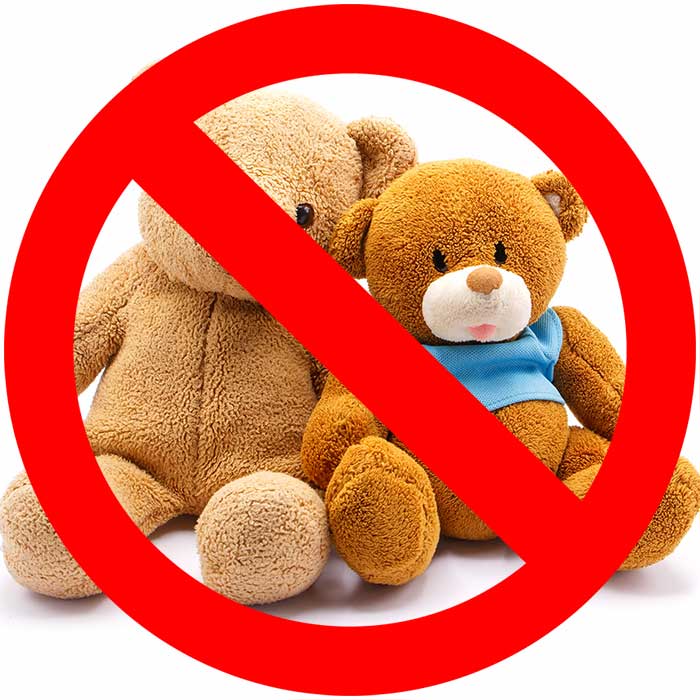 no stuffed animals