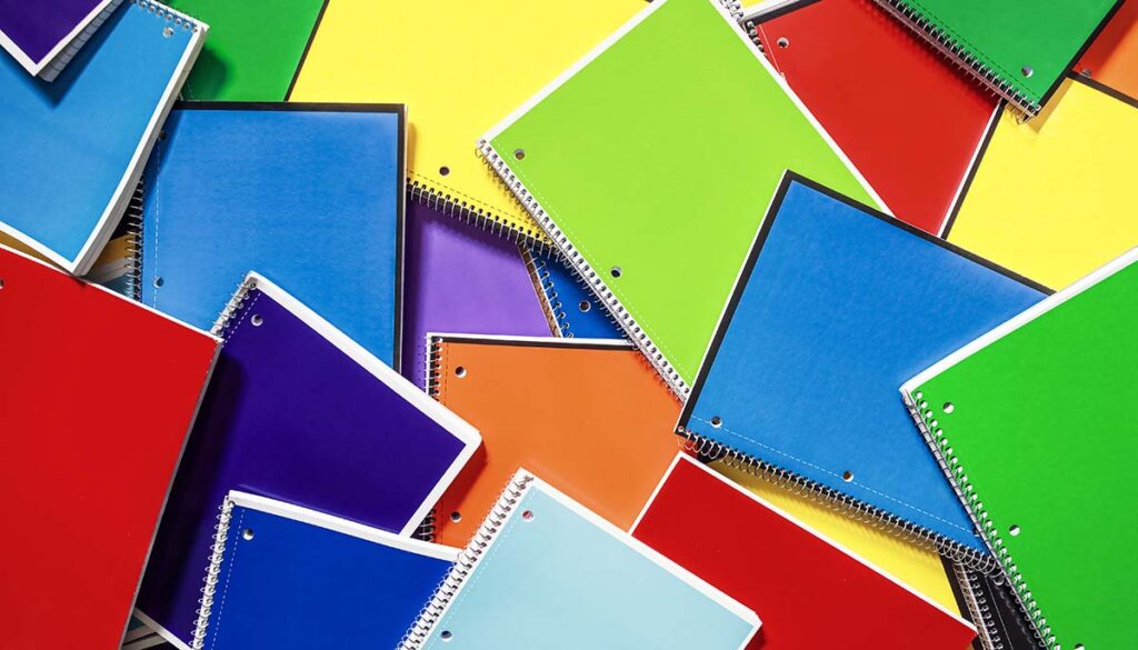 rainbow spiral notebooks