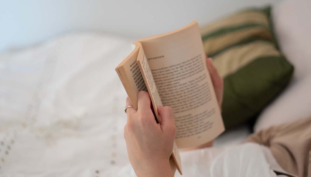 turn off devices before bed, read book