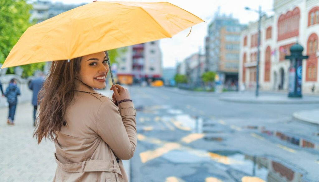 girl holding umbrella