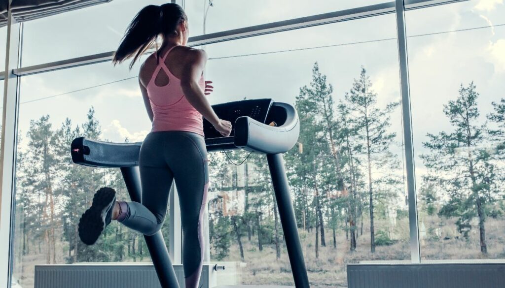 running on a treadmill