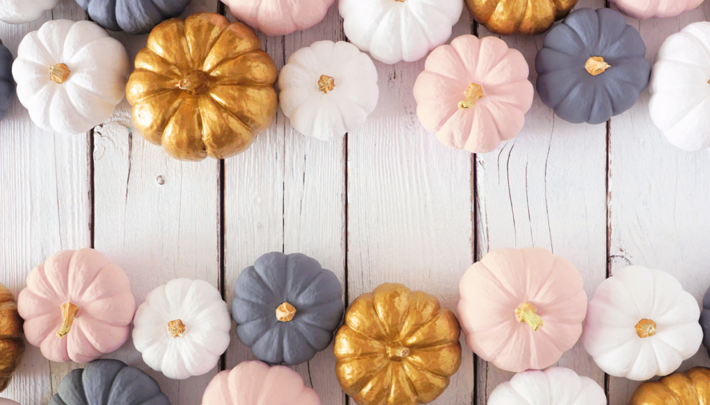 Pink pumpkins black pumpkins gold pumpkins fall decor