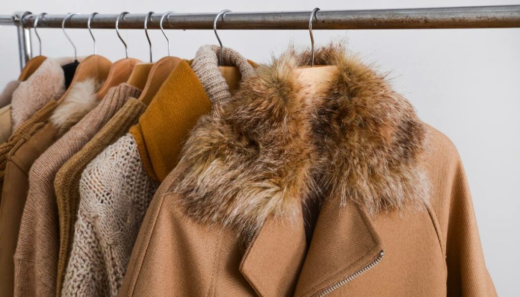 fall clothes on a rack