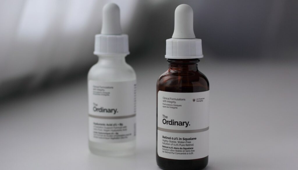 two bottles of The Ordinary serum