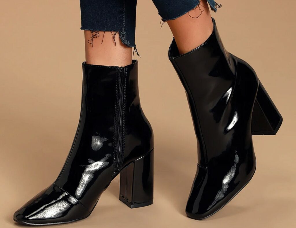 black block heel boots