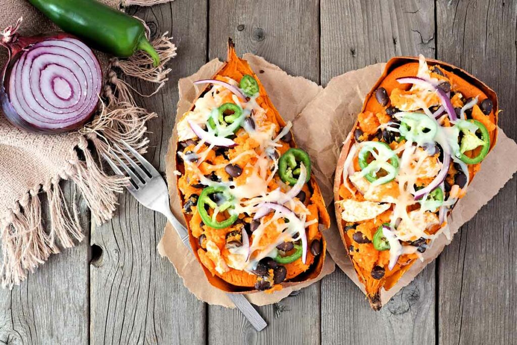 stuffed baked sweet potatoes