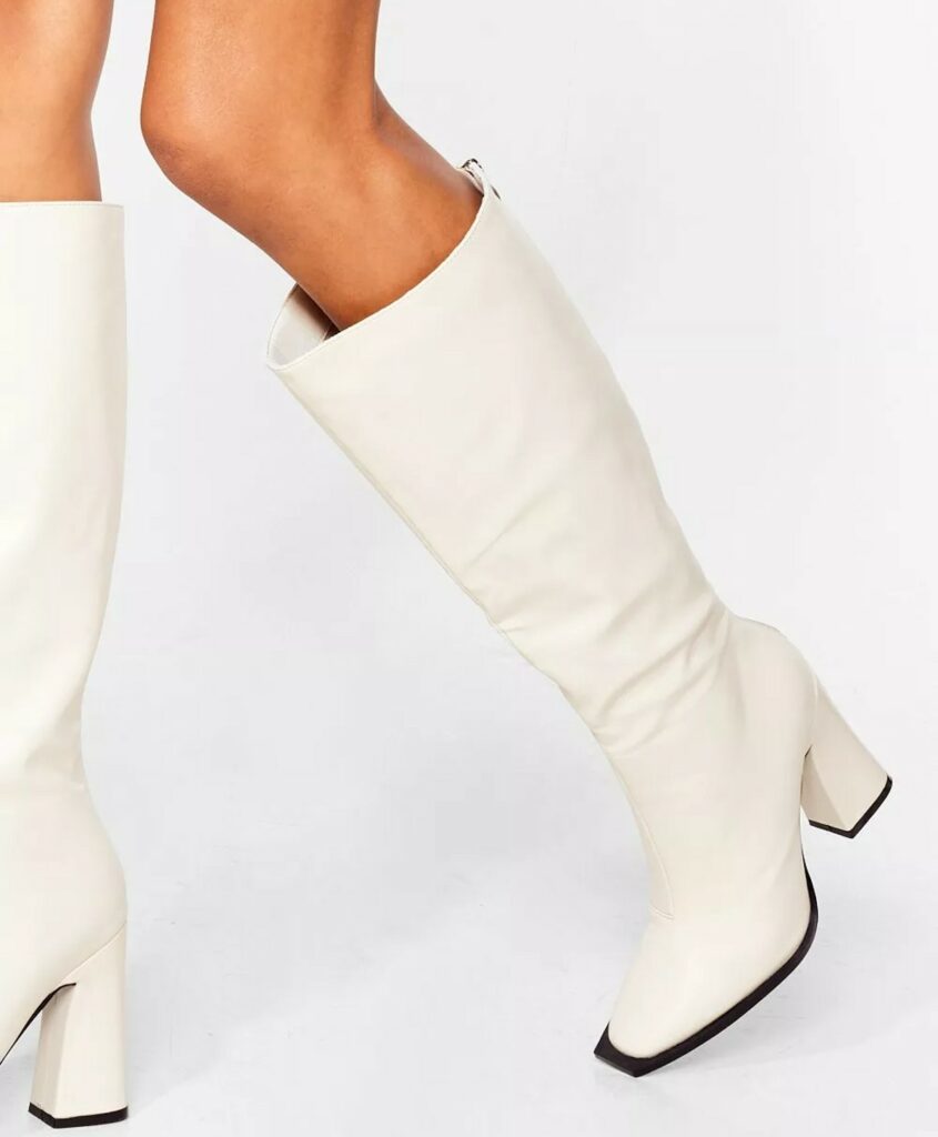 white under the knee boots