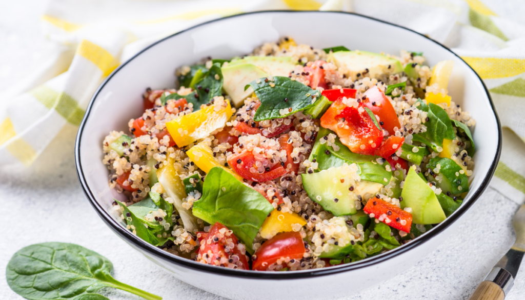 Quinoa salad with cucumbers