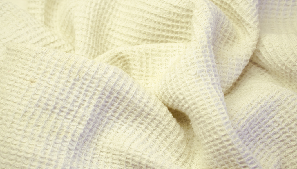 Cream waffle weave blanket