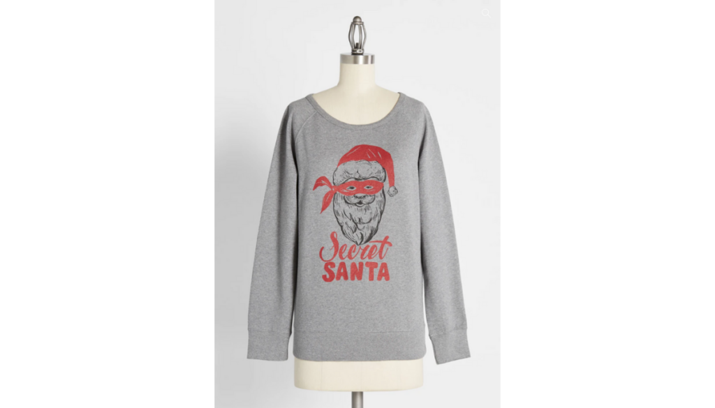 Secret Santa gray sweatshirt