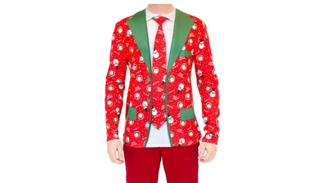 Fake Christmas suit and tie sweatshirt
