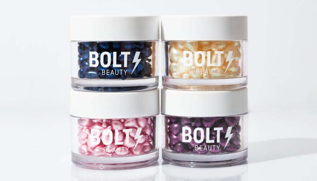 four containers of moisture capsules from Bolt Beauty