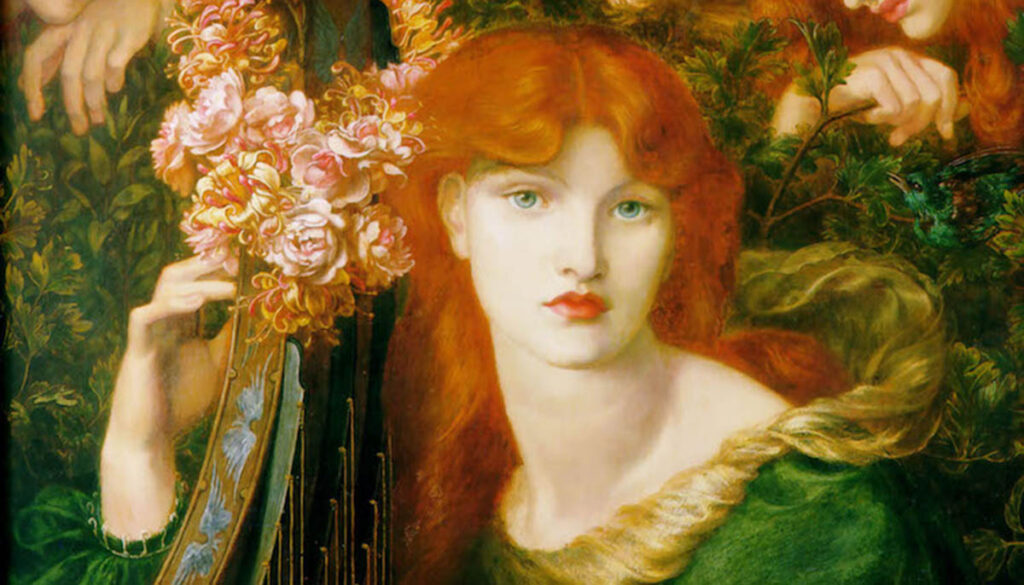 Detail of a painting by Dante Gabriel Rosetti