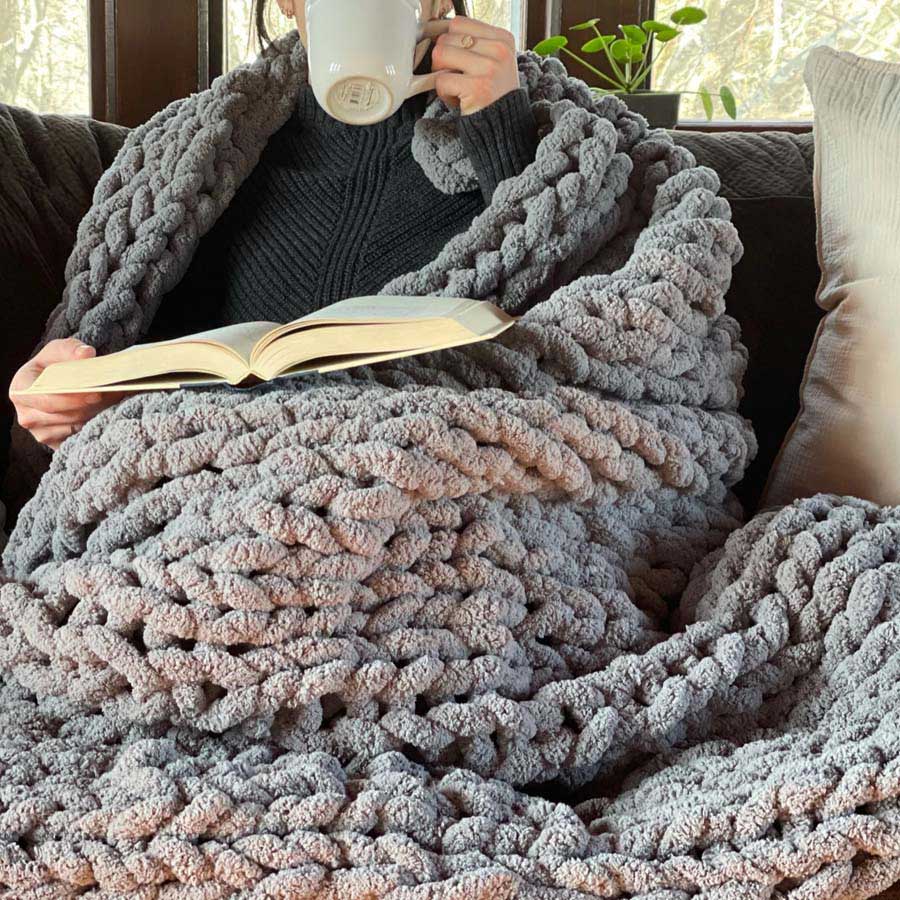 chunky knit throw blanket