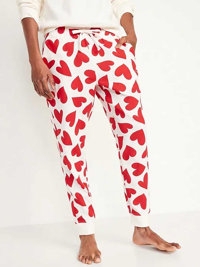 hearts jogger pajama pants