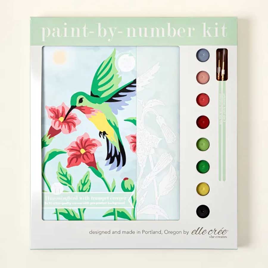 hummingbird paint by number kit
