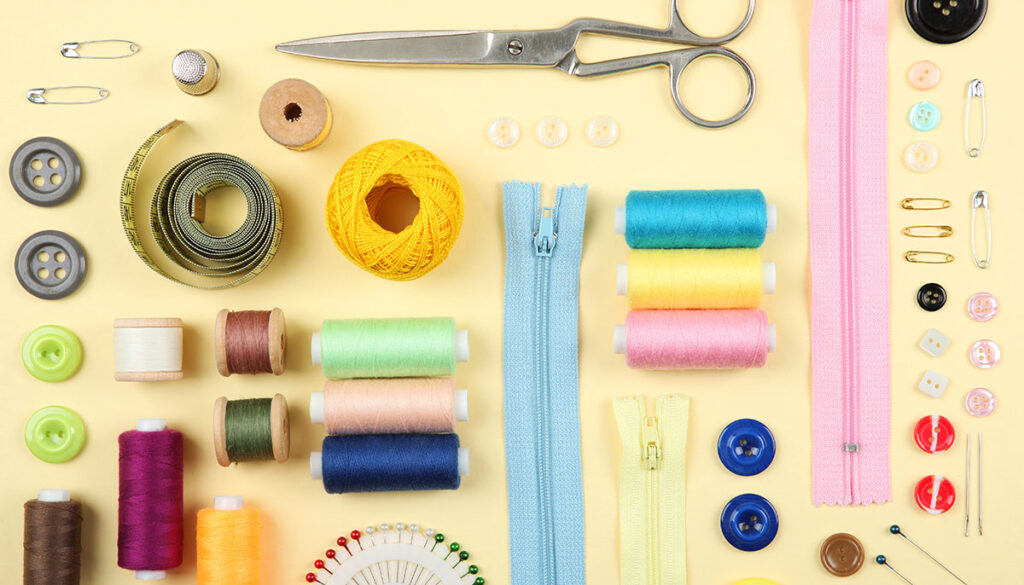 Items for a sewing kit