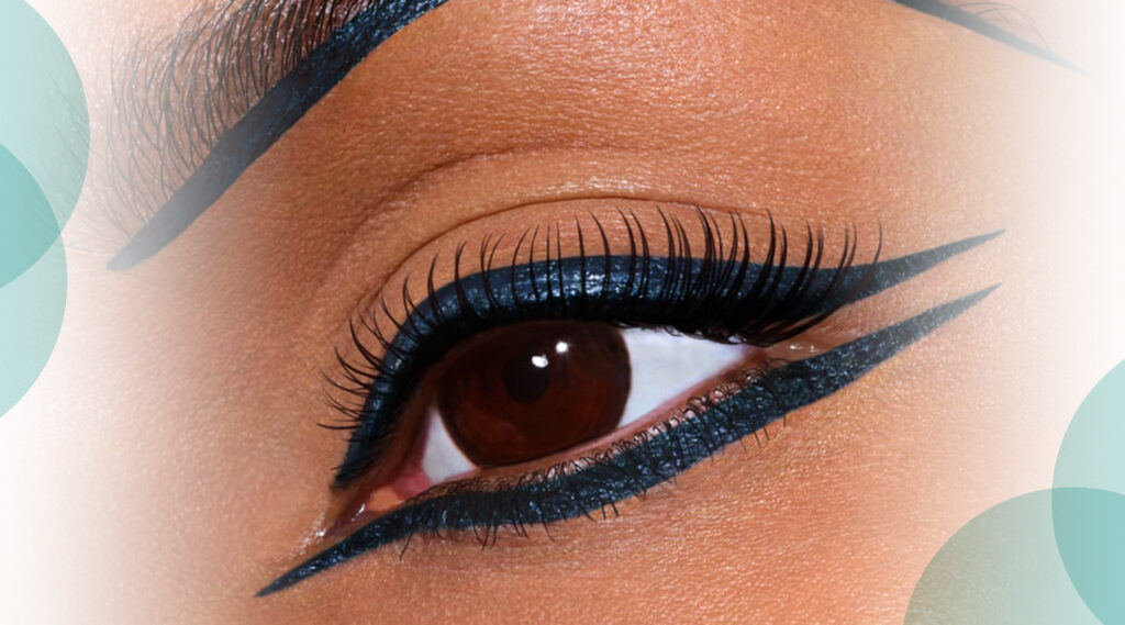Woman's eye with heavy eyeliner