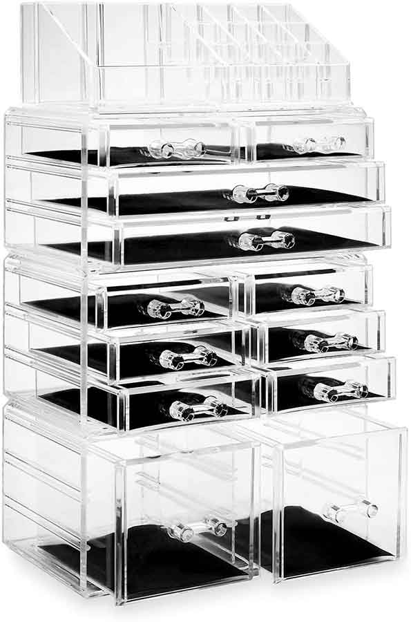 clear makeup organizer