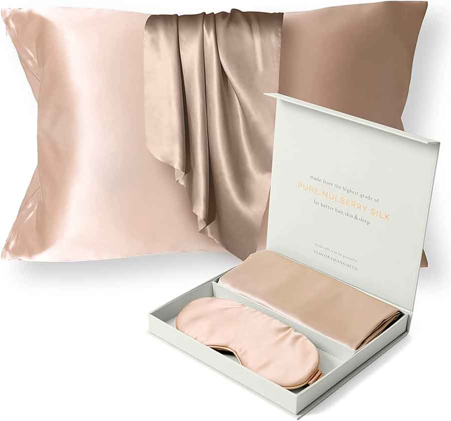 silk pillowcase and eye mask