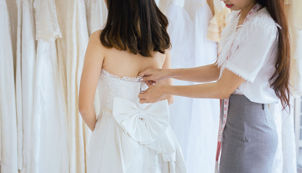 Fitting a wedding dress