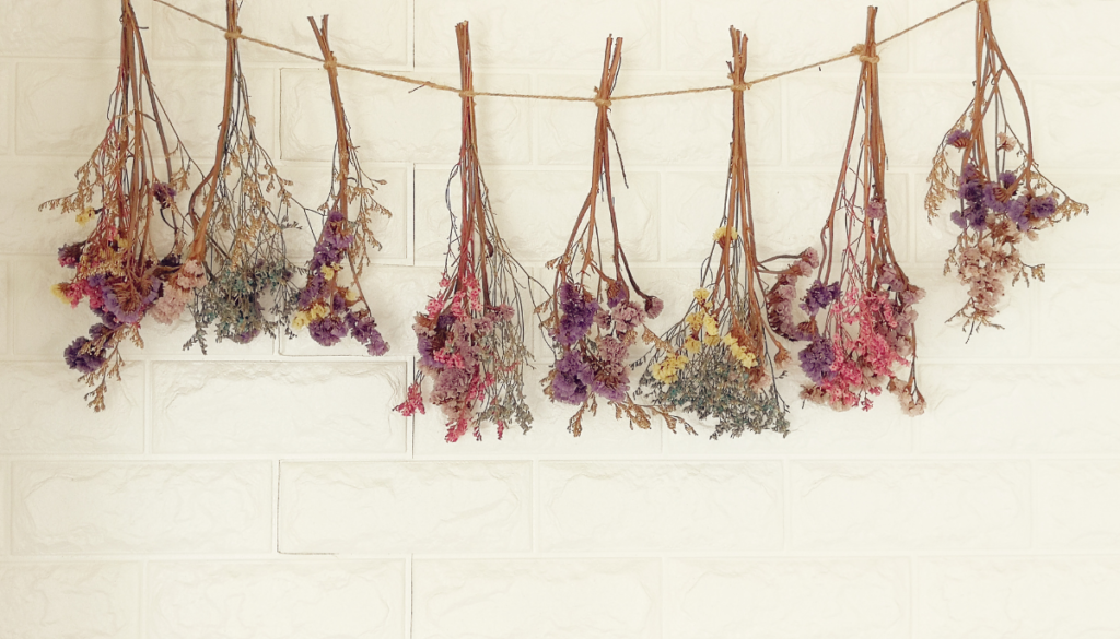 Dried wildflower bunches