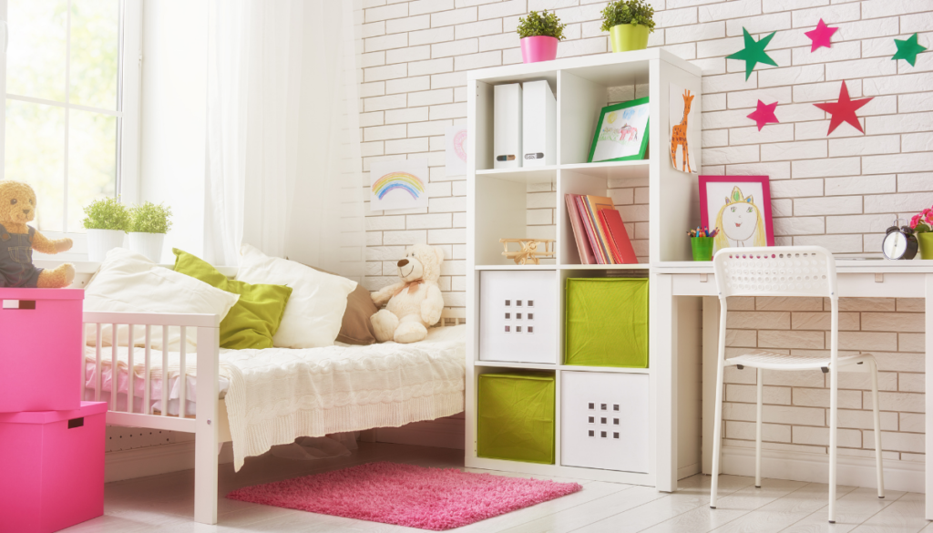 Kids room with bright and bold colors