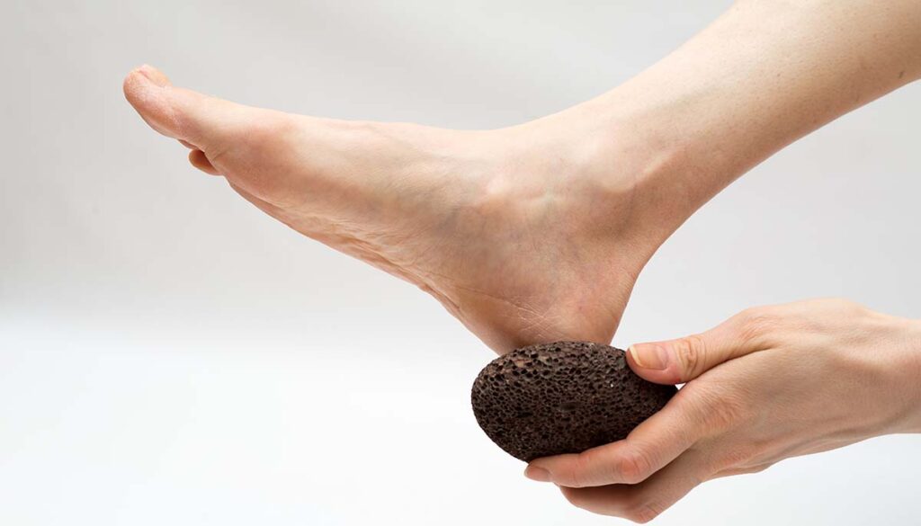 dry massage with a pumice stone.