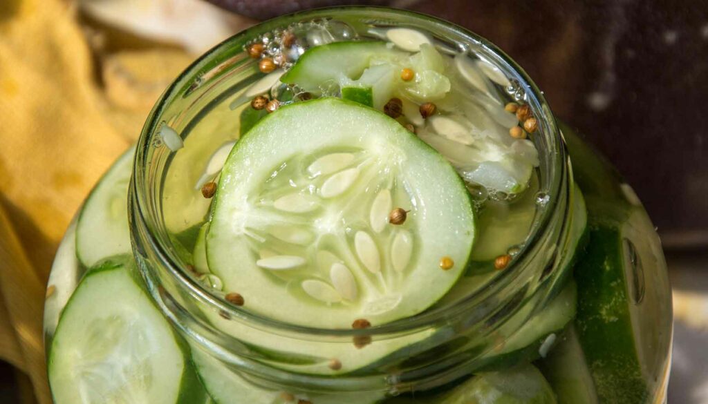 jar of homemade pickles