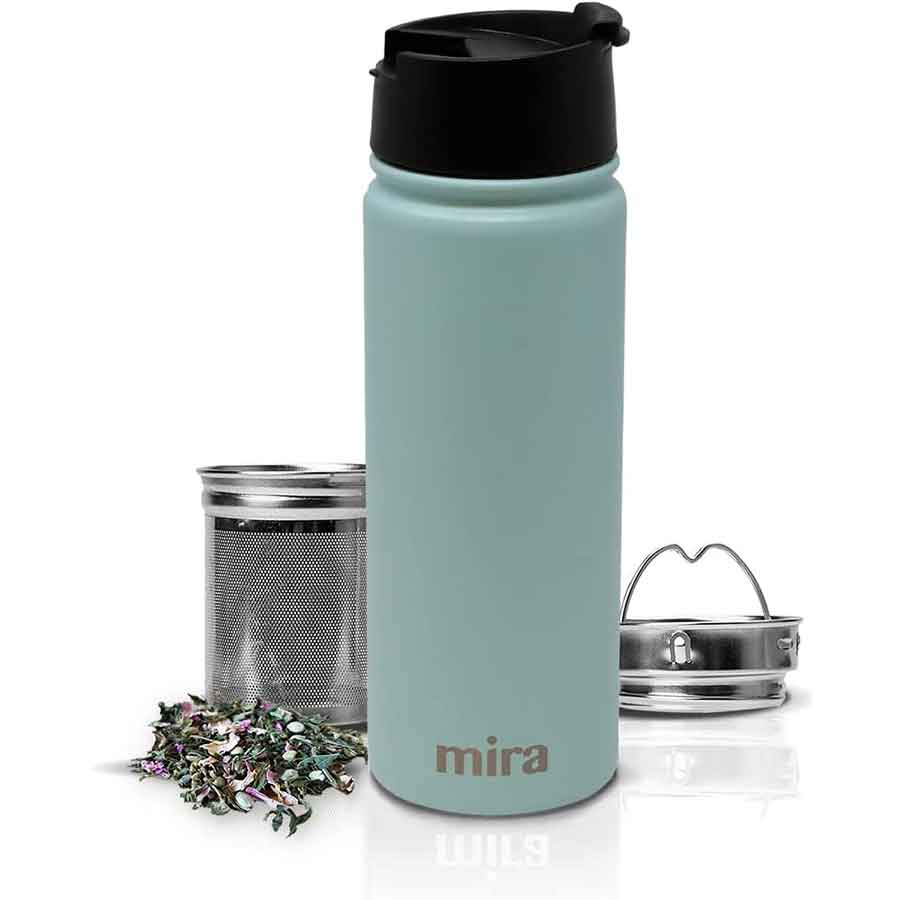 Mira stainless steel insulated tea infuser bottle