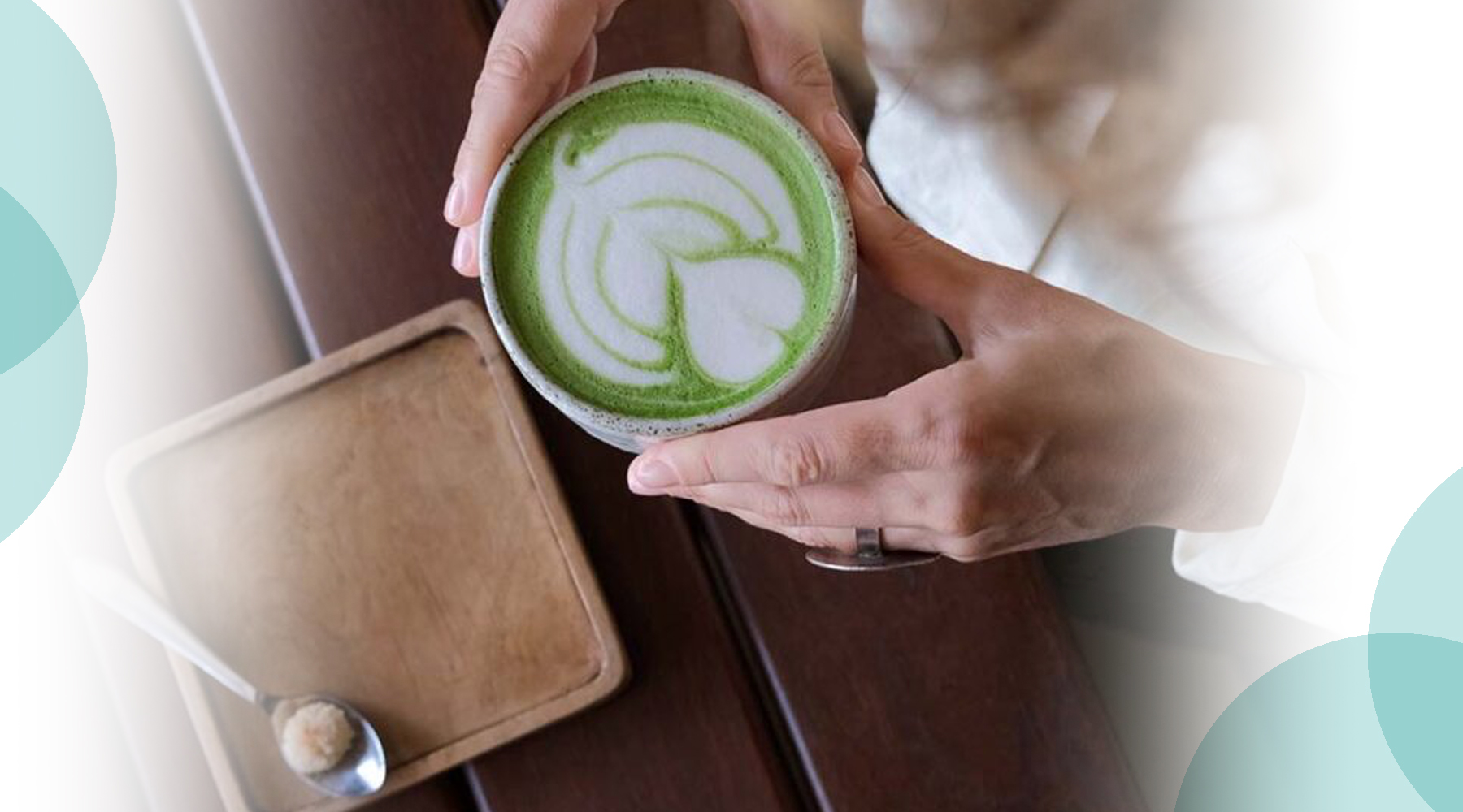 Matcha with a design on top