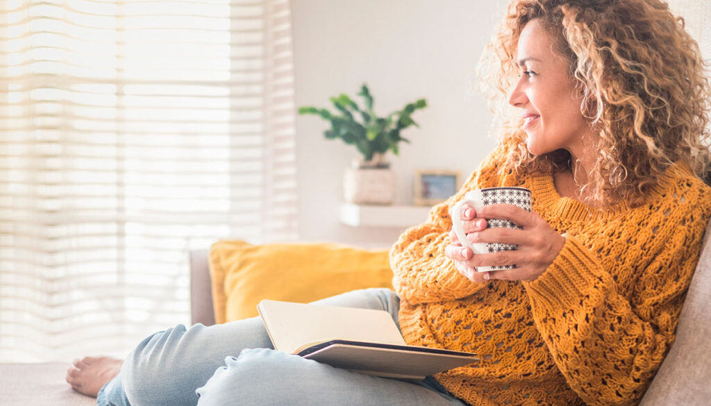 woman reading a book