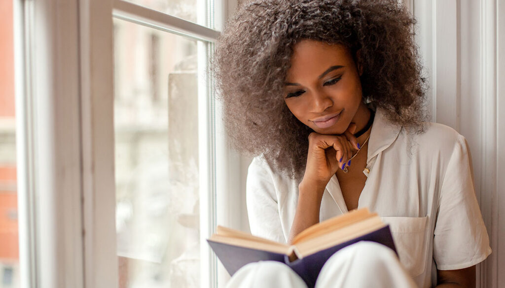 Woman reading a book