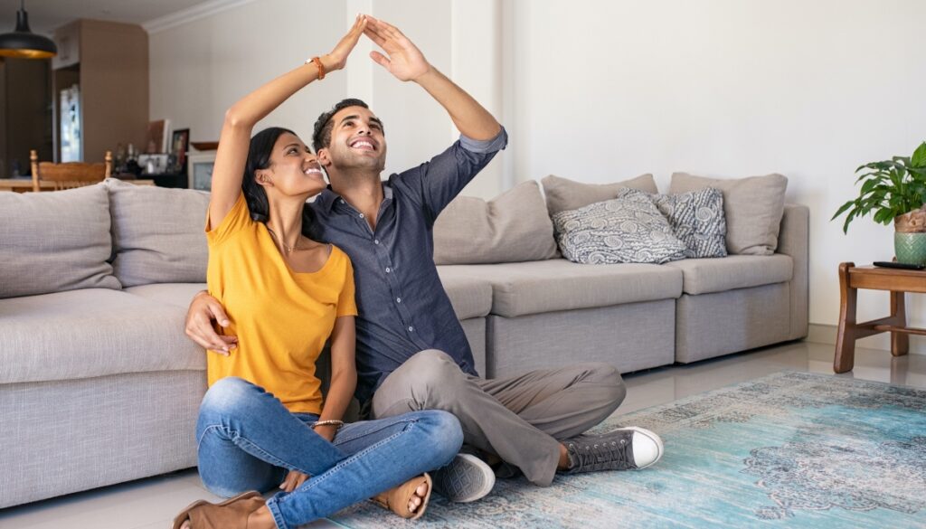 couple form a ceiling with their arms