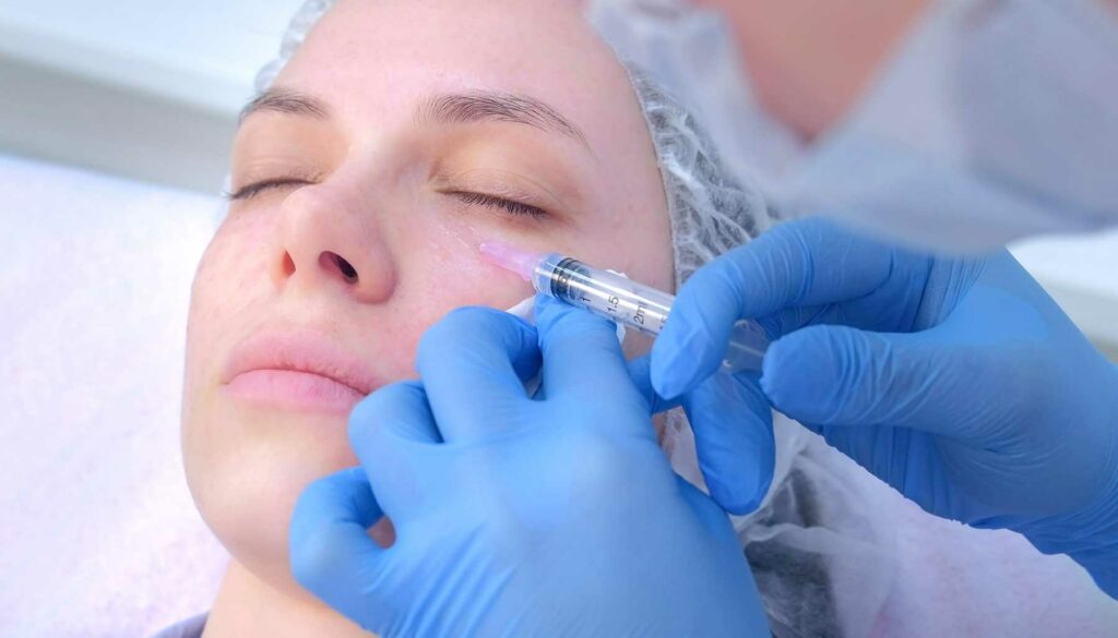 woman getting cosmetic procedure, fillers