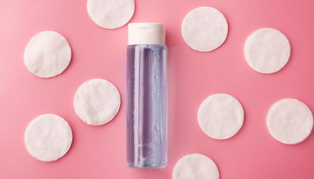 micellar water and cotton rounds