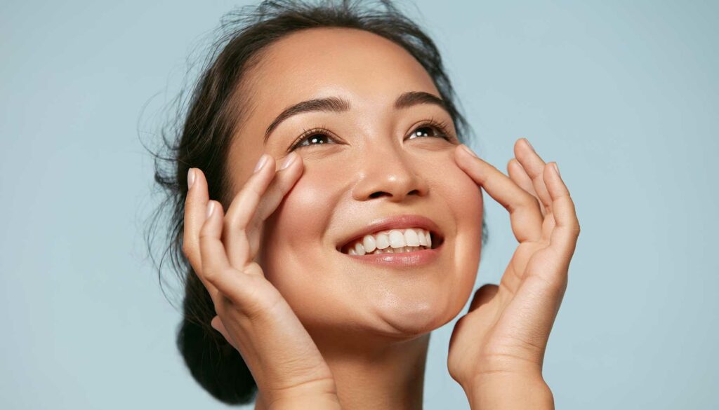 woman smiling with natural makeup look