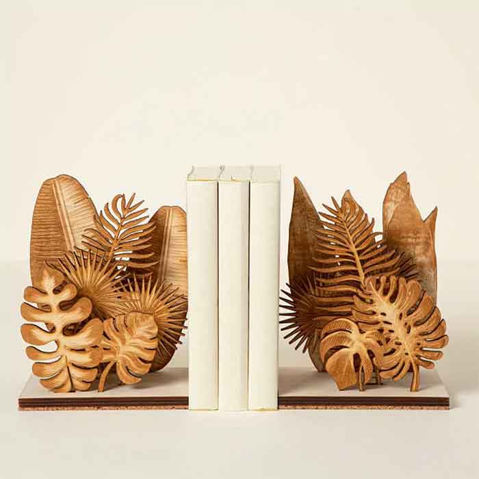 wooden houseplant bookends